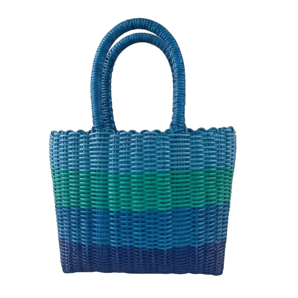 ixoq Boxi Cesta Mini Tote Sea Side Blues Handwoven Guatemala Recycled Plastic